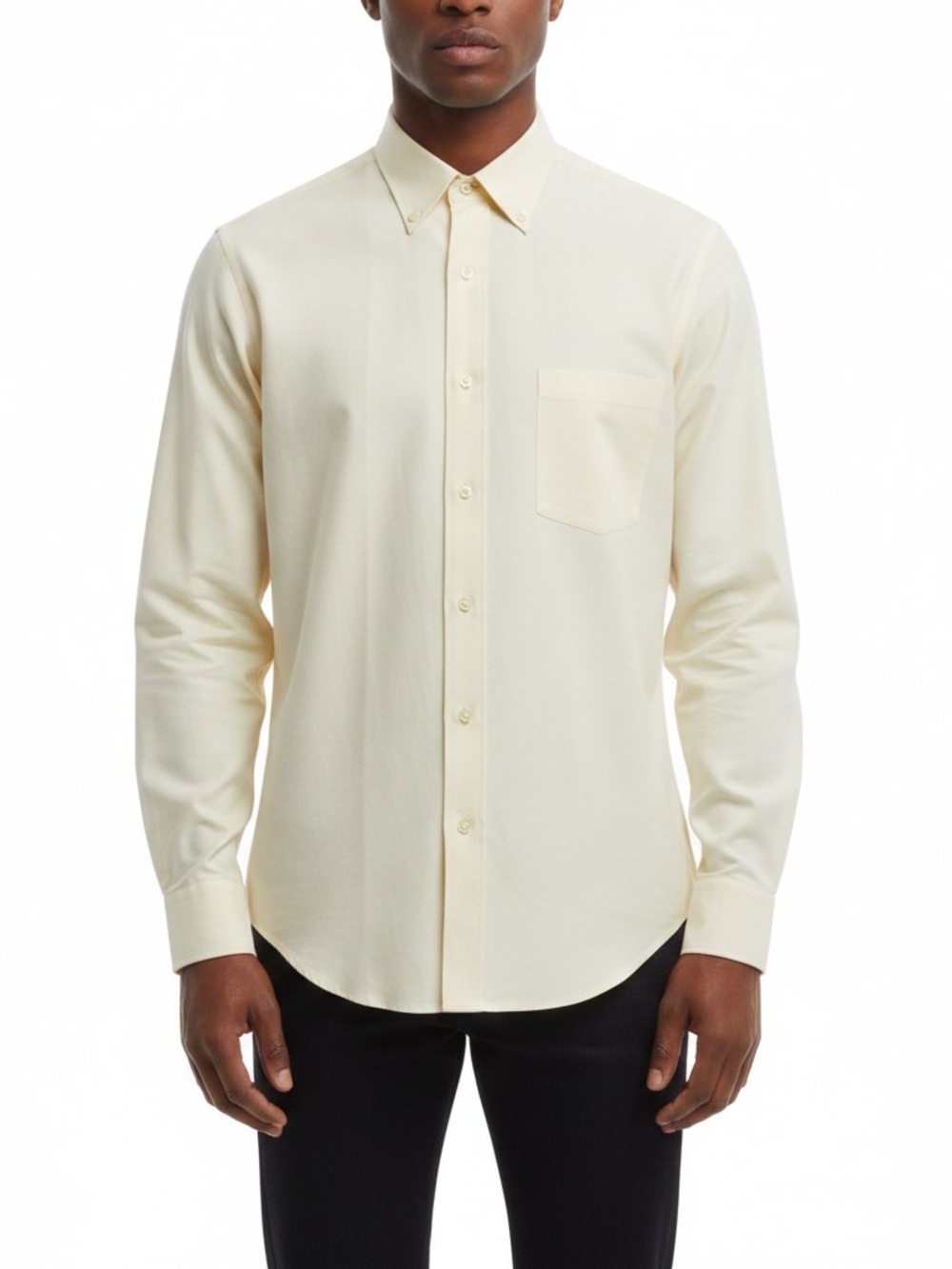 Burberry Men's Yellow Button-Up Dress Shirt